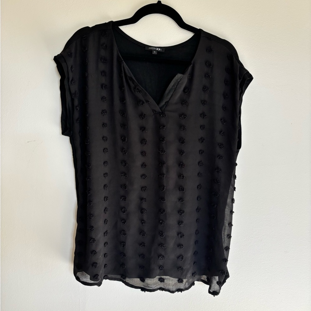 Papermoon Black Textured Blouse